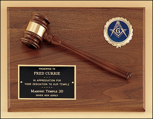 Gavel Plaque Genuine Walnut